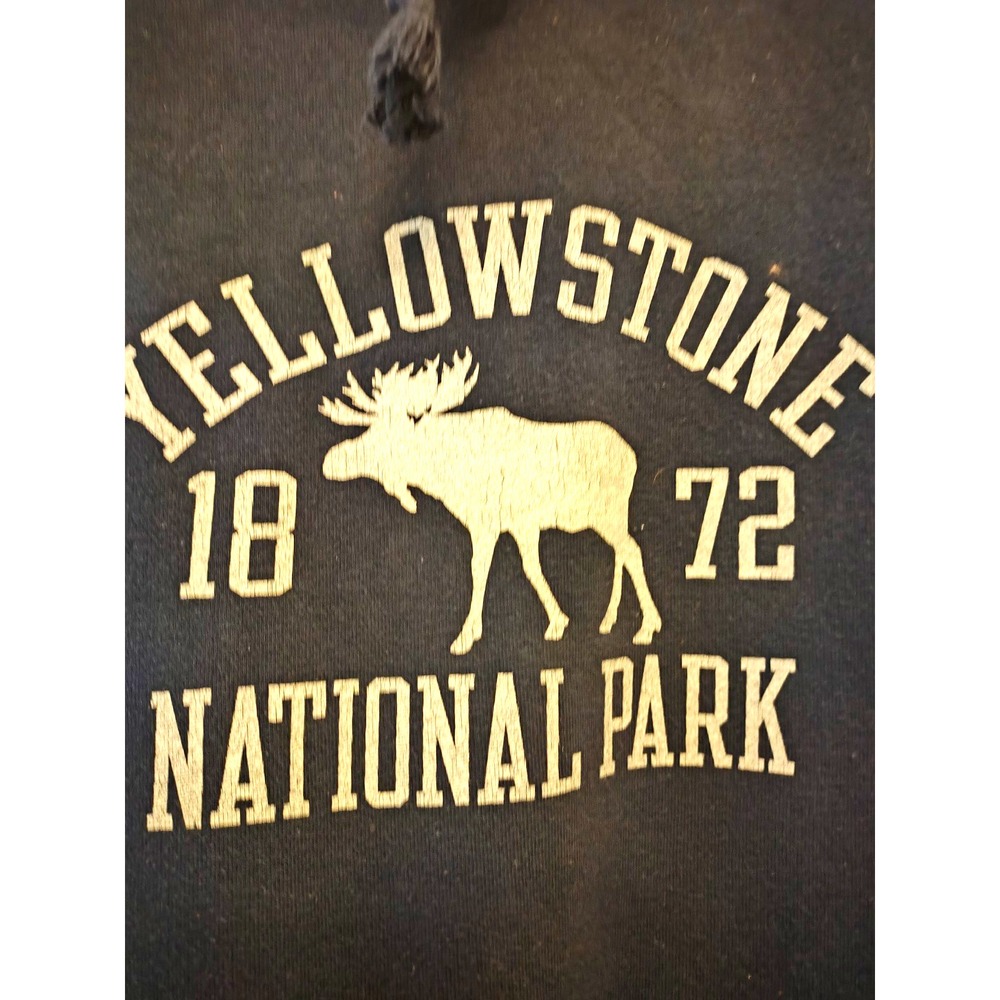 Gear For Sports Big Cotton Yellowstone National Park Moose Hoodie 3XL Navy Blue